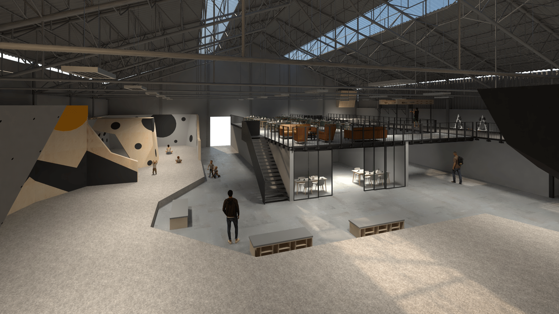 design climbing facility render